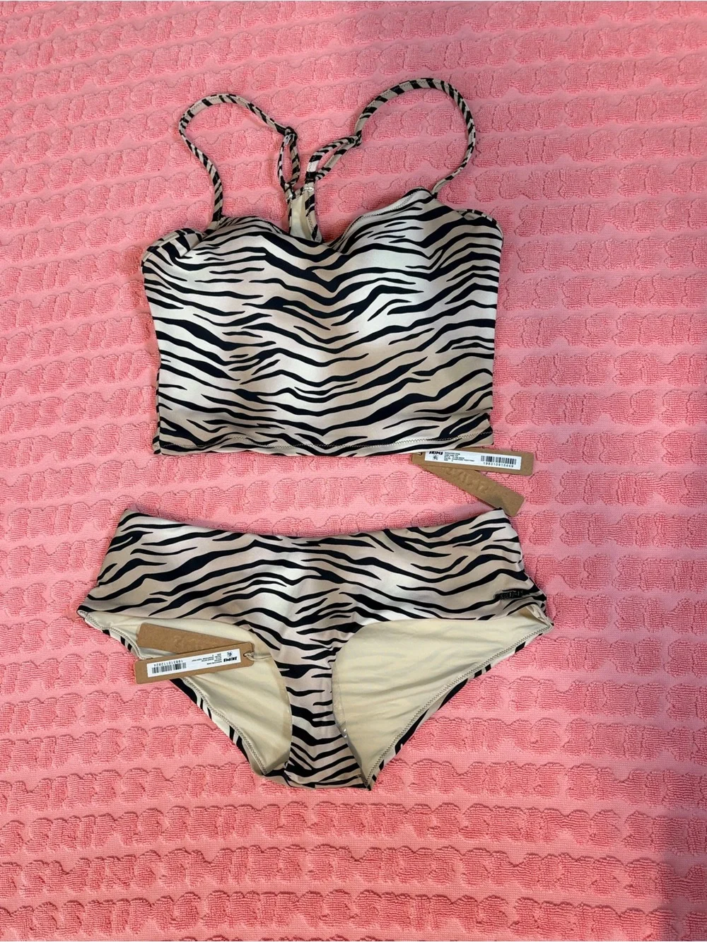 🐯SKIMS Signature Swim Cami Tank Top & Hipster Bottom Swim Set | S | NWT